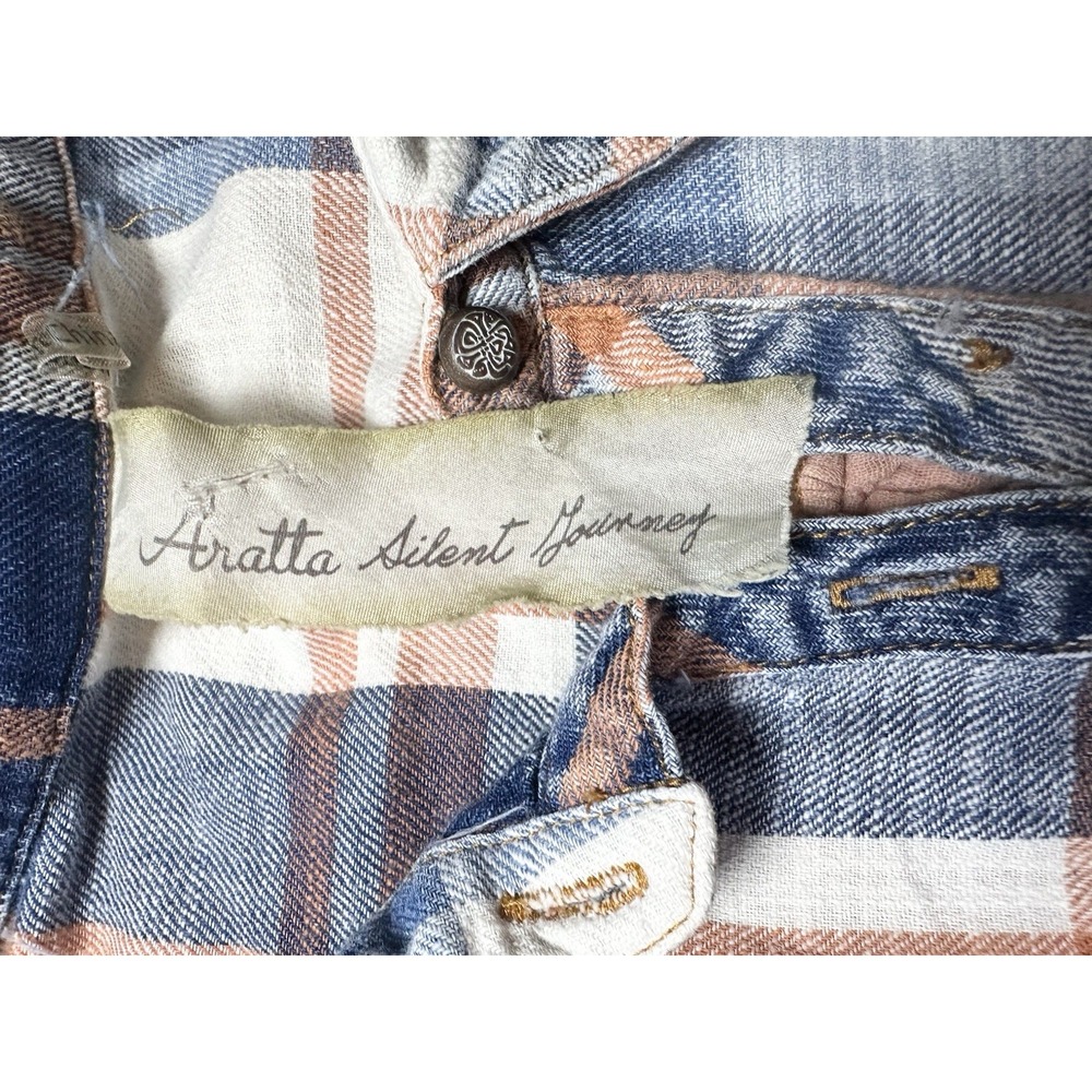 Aratta Silent Journey SMALL Boho Peacock Embroidered Bell Sleeve Button Up Shirt - Picture 7 of 13